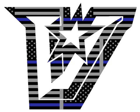 UTRGV Vaqueros Alternate V Logo Thin Blue Line American Flag Premium DieCut Vinyl Decal PICK SIZE