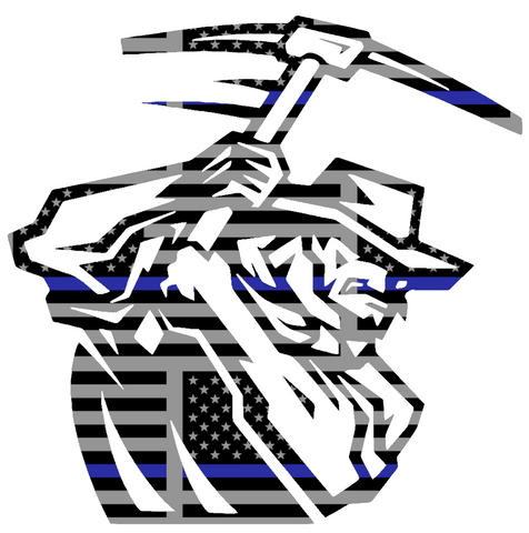 UTEP Miners Mascot Logo Thin Blue Line American Flag Premium DieCut Vinyl Decal PICK SIZE