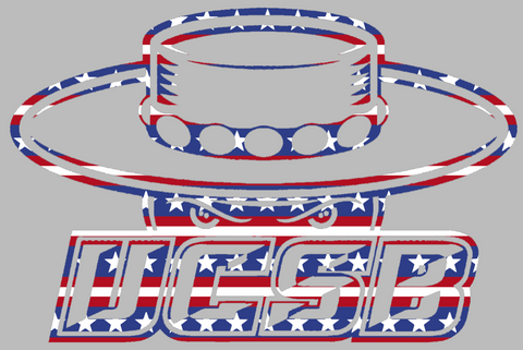 UCSB Gauchos Team Logo Stars & Stripes USA American Flag Vinyl Decal PICK SIZE