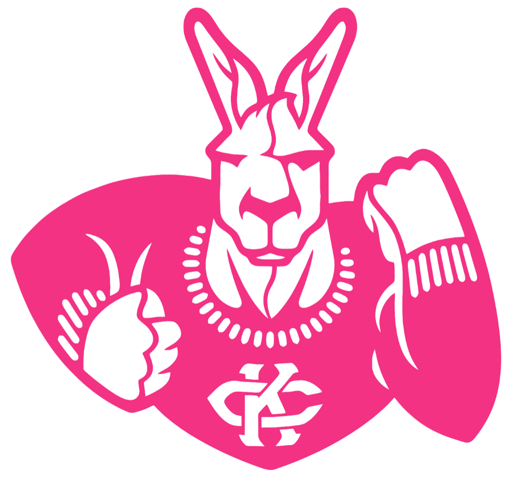 Kansas City Roos HOT PINK Team Logo Premium DieCut Vinyl Decal PICK SIZE