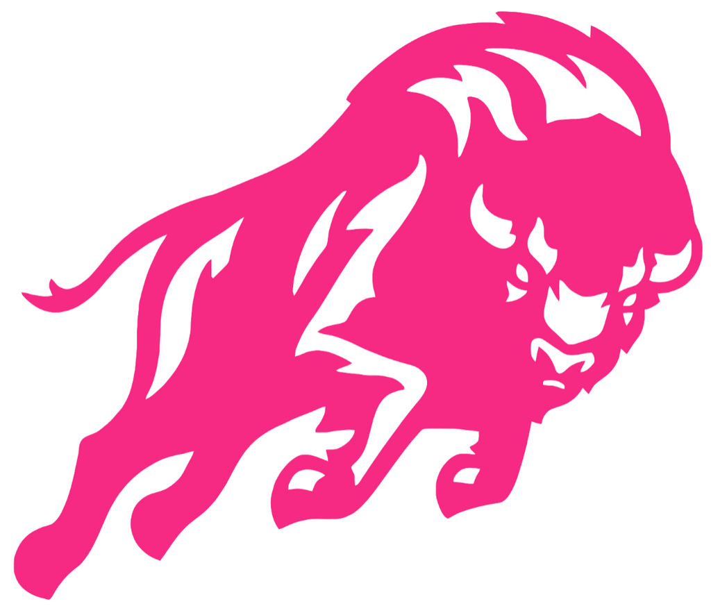 Howard Bison HOT PINK Alternate Team Logo Premium DieCut Vinyl Decal PICK SIZE