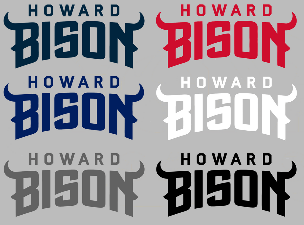 Howard Bison Team Name Logo Premium DieCut Vinyl Decal PICK COLOR & SIZE
