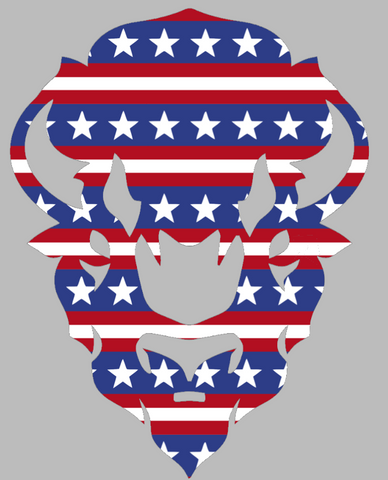Howard Bison Team Logo Stars & Stripes USA American Flag Vinyl Decal PICK SIZE