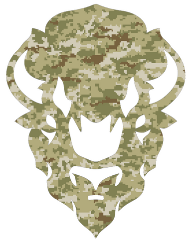 Howard Bison Team Logo Salute to Service Camouflage Camo Vinyl Decal PICK SIZE