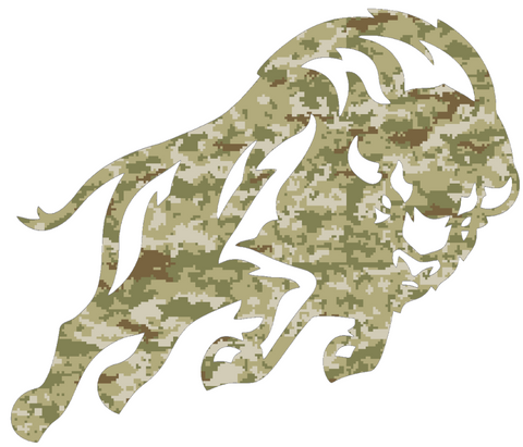 Howard Bison Alternate Team Logo Salute to Service Camouflage Camo Vinyl Decal PICK SIZE