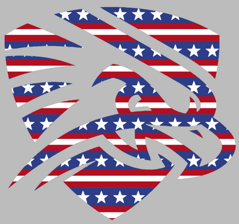 UTPB Falcons Mascot Logo Stars & Stripes USA American Flag Vinyl Decal PICK SIZE