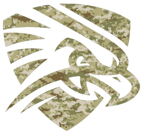 UTPB Falcons Mascot Logo Salute to Service Camouflage Camo Vinyl Decal PICK SIZE
