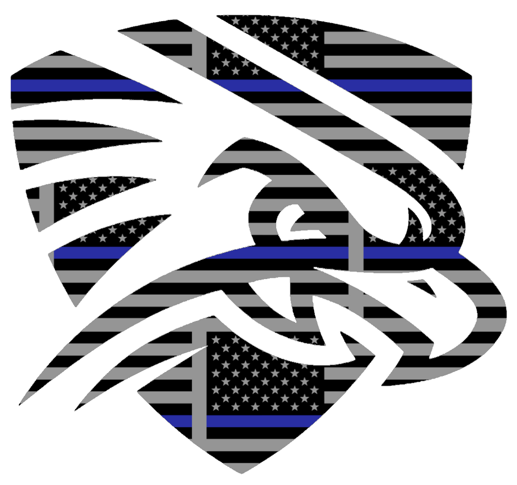 UTPB Falcons Mascot Logo Thin Blue Line American Flag Premium DieCut Vinyl Decal PICK SIZE