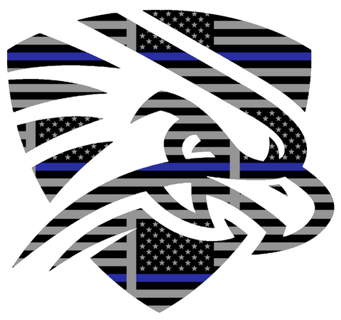 UTPB Falcons Mascot Logo Thin Blue Line American Flag Premium DieCut Vinyl Decal PICK SIZE