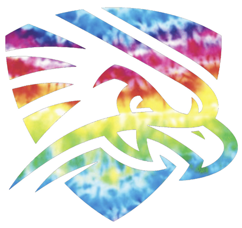 UTPB Falcons Mascot Logo Crucial Catch Cancer Tie Dye Vinyl Decal PICK SIZE