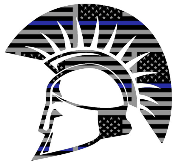 USC Upstate Spartans Mascot Logo Thin Blue Line American Flag Premium DieCut Vinyl Decal PICK SIZE