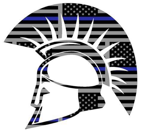 USC Upstate Spartans Mascot Logo Thin Blue Line American Flag Premium DieCut Vinyl Decal PICK SIZE