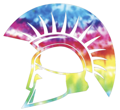 USC Upstate Spartans Mascot Logo Crucial Catch Cancer Tie Dye Vinyl Decal PICK SIZE