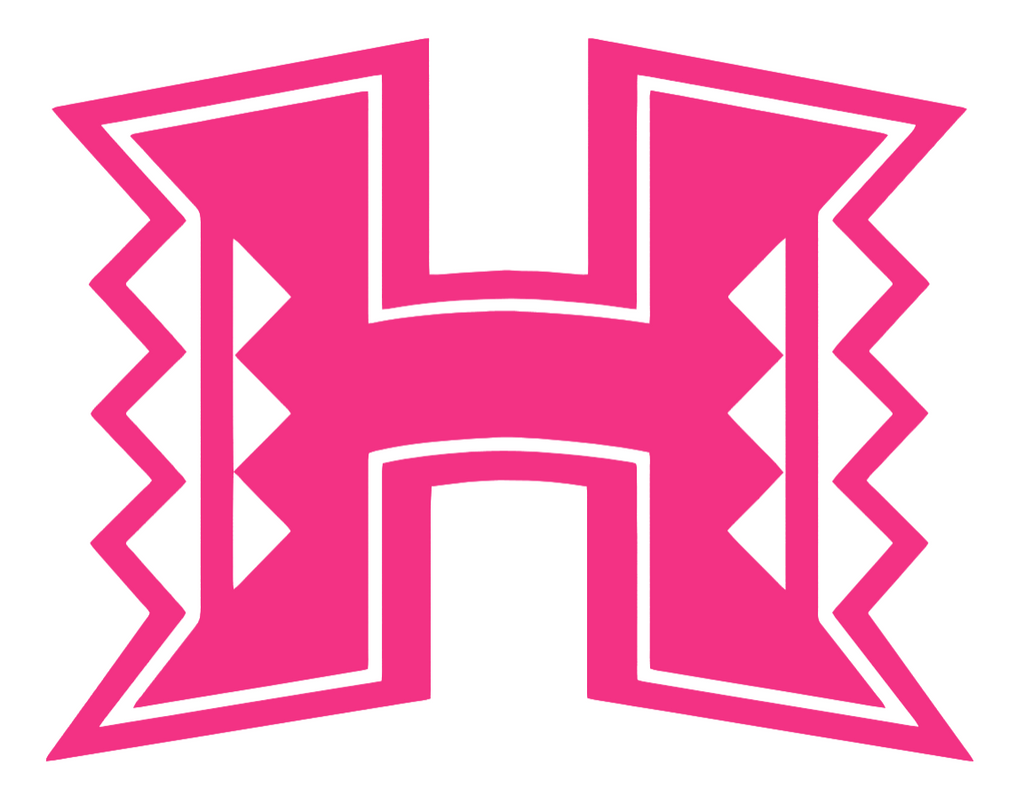 Hawaii Warriors HOT PINK Team Logo Premium DieCut Vinyl Decal PICK SIZE