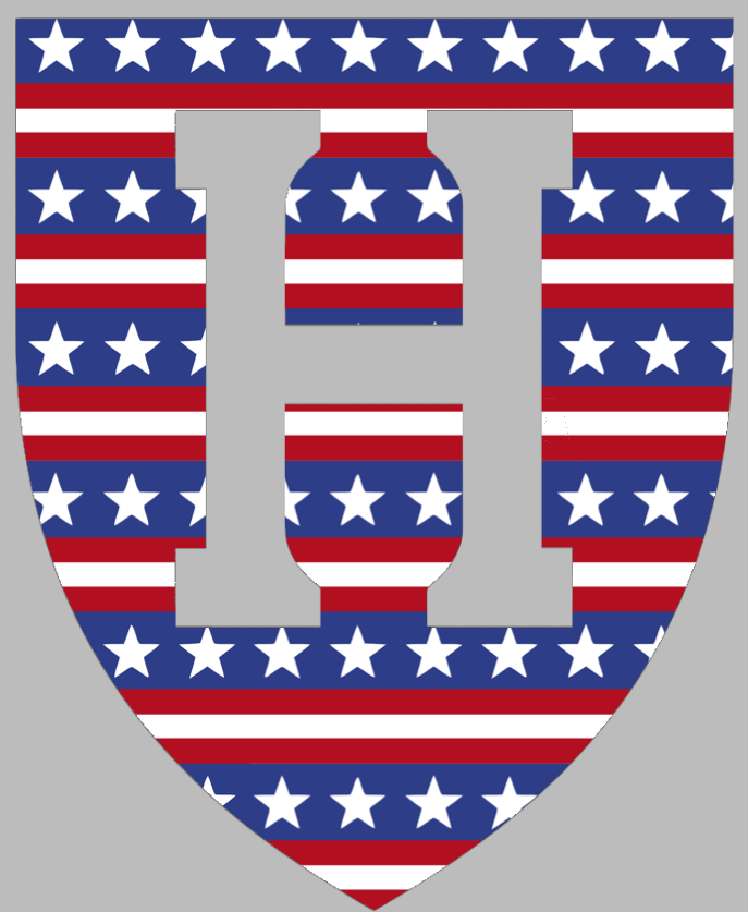 Harvard Crimson Team Logo Stars & Stripes USA American Flag Vinyl Decal PICK SIZE