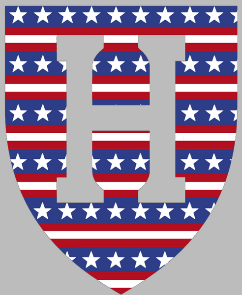 Harvard Crimson Team Logo Stars & Stripes USA American Flag Vinyl Decal PICK SIZE