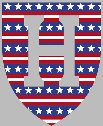 Harvard Crimson Team Logo Stars & Stripes USA American Flag Vinyl Decal PICK SIZE