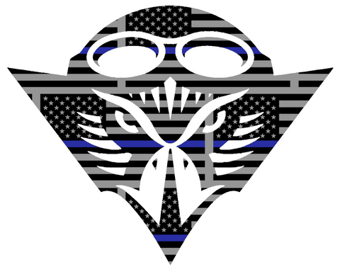 UT Martin Skyhawks Team Logo Thin Blue Line American Flag Premium DieCut Vinyl Decal PICK SIZE