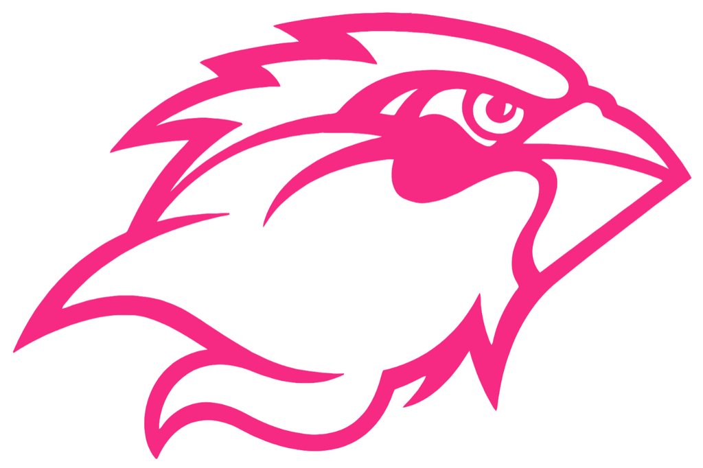 Lamar Cardinals HOT PINK Team Logo Premium DieCut Vinyl Decal PICK SIZE