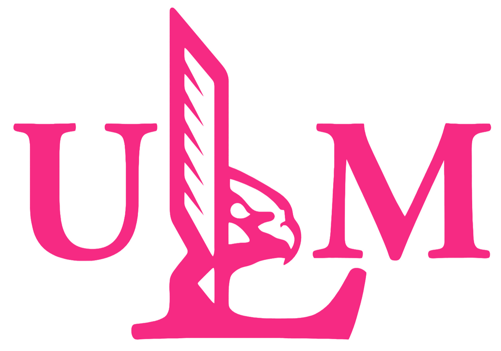 Louisiana Monroe Warhawks HOT PINK Team Logo Premium DieCut Vinyl Decal PICK SIZE