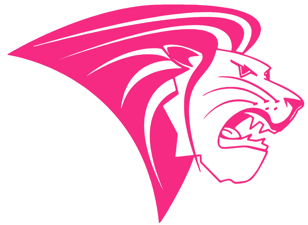 Lindenwood Lions HOT PINK Team Logo Premium DieCut Vinyl Decal PICK SIZE