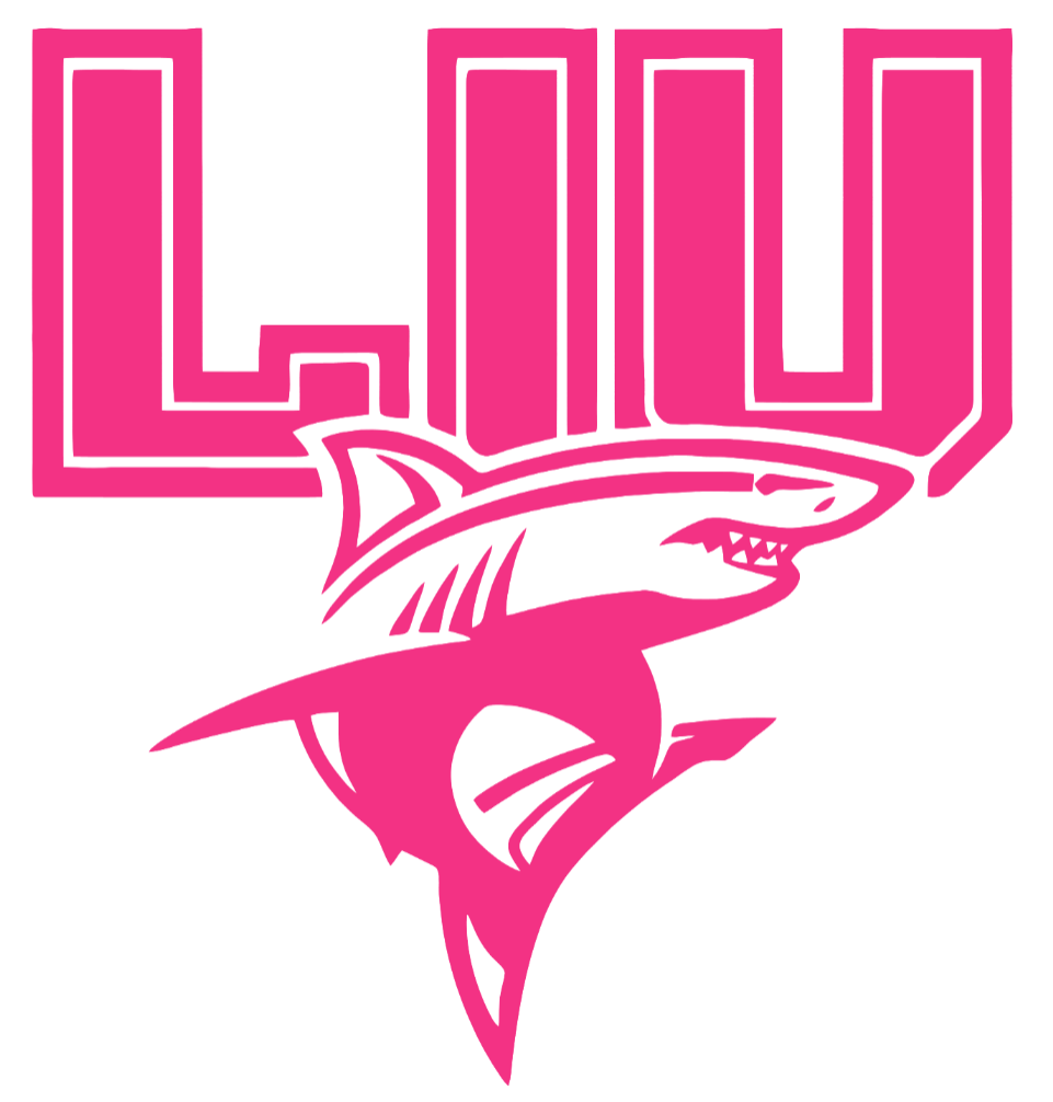 Long Island LIU Sharks HOT PINK Team Logo Premium DieCut Vinyl Decal PICK SIZE
