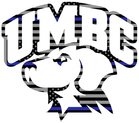 UMBC Retrievers Team Logo Thin Blue Line American Flag Premium DieCut Vinyl Decal PICK SIZE