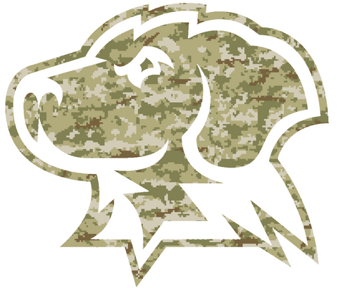 UMBC Retrievers Mascot Logo Salute to Service Camouflage Camo Vinyl Decal PICK SIZE