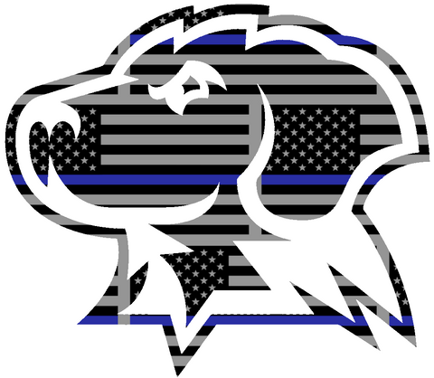 UMBC Retrievers Mascot Logo Thin Blue Line American Flag Premium DieCut Vinyl Decal PICK SIZE