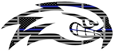 UMass Lowell River Hawks Team Logo Thin Blue Line American Flag Premium DieCut Vinyl Decal PICK SIZE