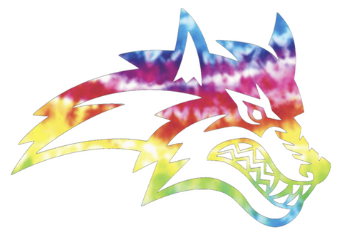 Stonybrook Seawolves Mascot Logo Crucial Catch Cancer Tie Dye Vinyl Decal PICK SIZE