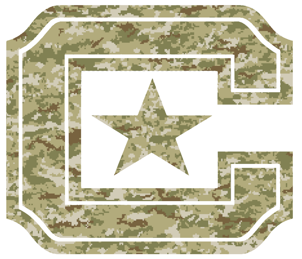 The Citadel Bulldogs Team Logo Salute to Service Camouflage Camo Vinyl Decal PICK SIZE