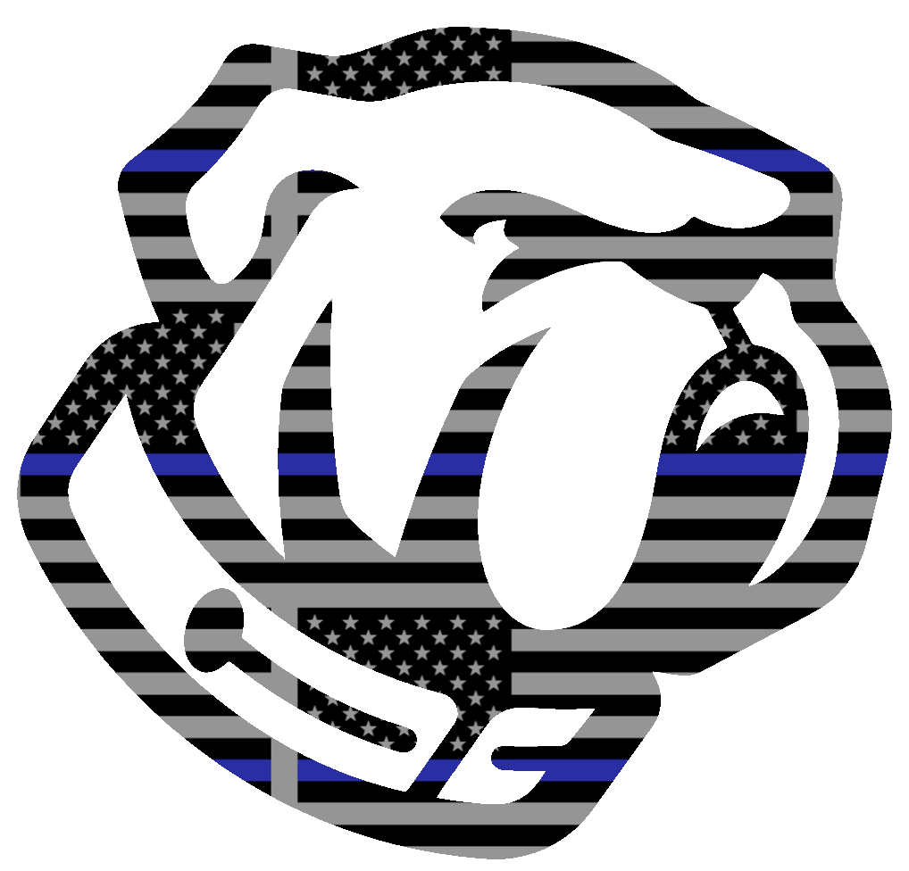 The Citadel Bulldogs Mascot Logo Thin Blue Line American Flag Premium DieCut Vinyl Decal PICK SIZE