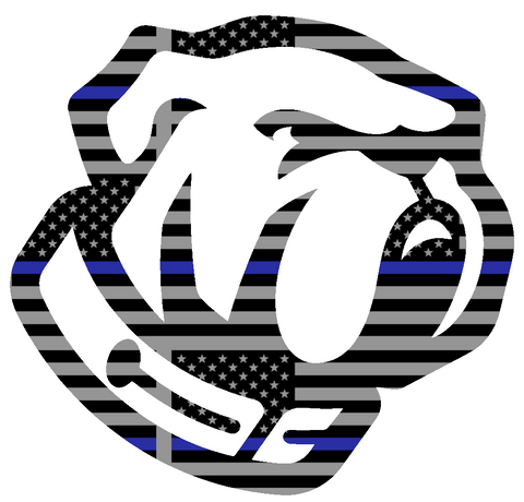 The Citadel Bulldogs Mascot Logo Thin Blue Line American Flag Premium DieCut Vinyl Decal PICK SIZE