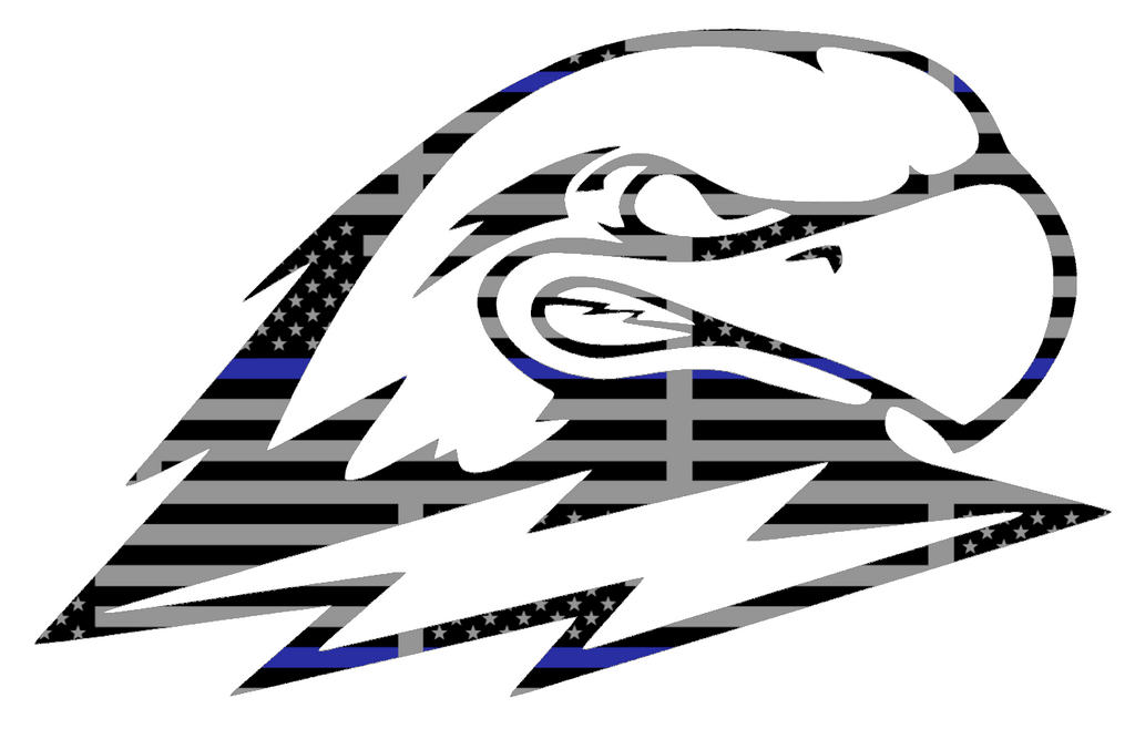 Southern Utah Thunderbirds Team Logo Thin Blue Line American Flag Premium DieCut Vinyl Decal PICK SIZE