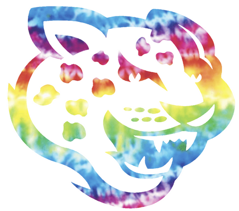 Southern Jaguars Mascot Logo Crucial Catch Cancer Tie Dye Vinyl Decal PICK SIZE