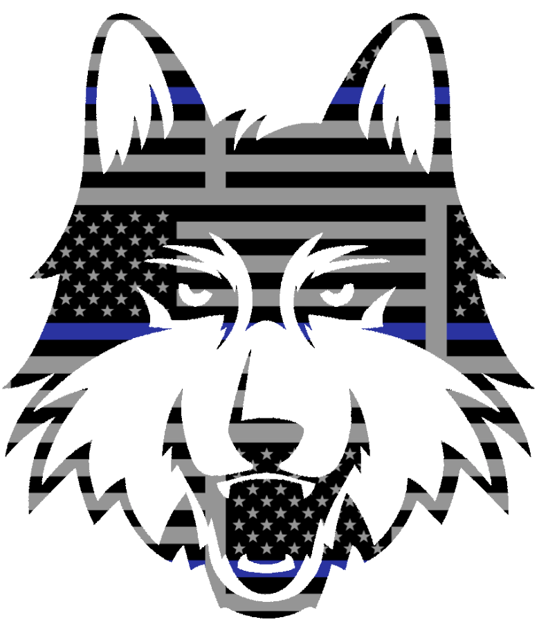 Loyola Chicago Ramblers Mascot Logo Thin Blue Line American Flag Premium DieCut Vinyl Decal PICK SIZE