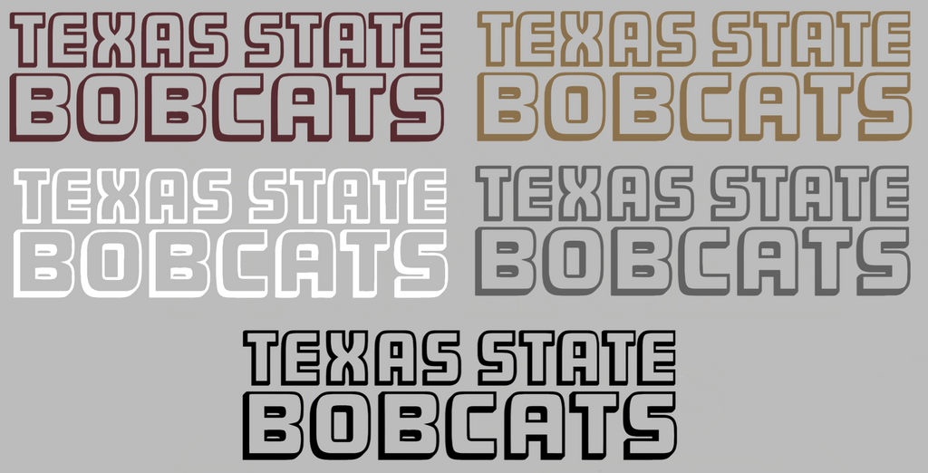 Texas State Bobcats Team Name Logo Premium DieCut Vinyl Decal PICK COLOR & SIZE