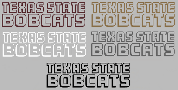 Texas State Bobcats Team Name Logo Premium DieCut Vinyl Decal PICK COLOR & SIZE