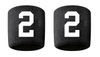 Custom Number Black w/ White Sweatband Wristband Embroidered Stitched Football Baseball Soccer Softball Basketball Lacrosse