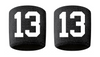 Custom Number Black w/ White Sweatband Wristband Embroidered Stitched Football Baseball Soccer Softball Basketball Lacrosse