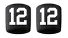 Custom Number Black w/ White Sweatband Wristband Embroidered Stitched Football Baseball Soccer Softball Basketball Lacrosse