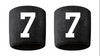 Custom Number Black w/ White Sweatband Wristband Embroidered Stitched Football Baseball Soccer Softball Basketball Lacrosse