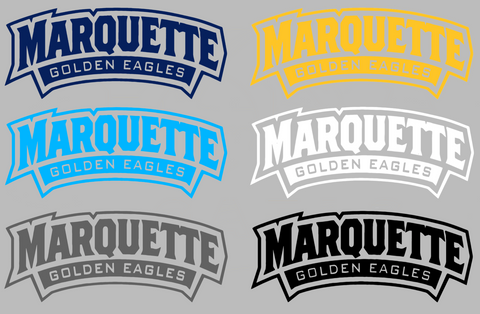 Marquette Golden Eagles Team Name Logo Premium DieCut Vinyl Decal PICK COLOR & SIZE