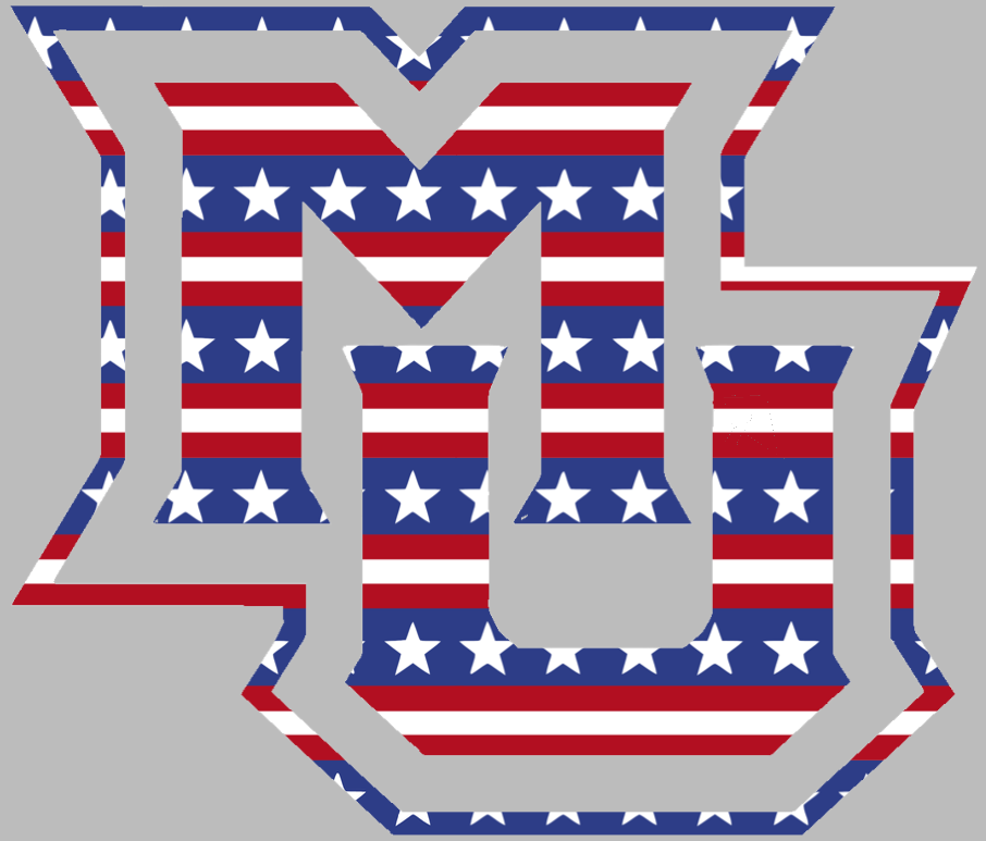 Marquette Golden Eagles Team Logo Stars & Stripes USA American Flag Vinyl Decal PICK SIZE