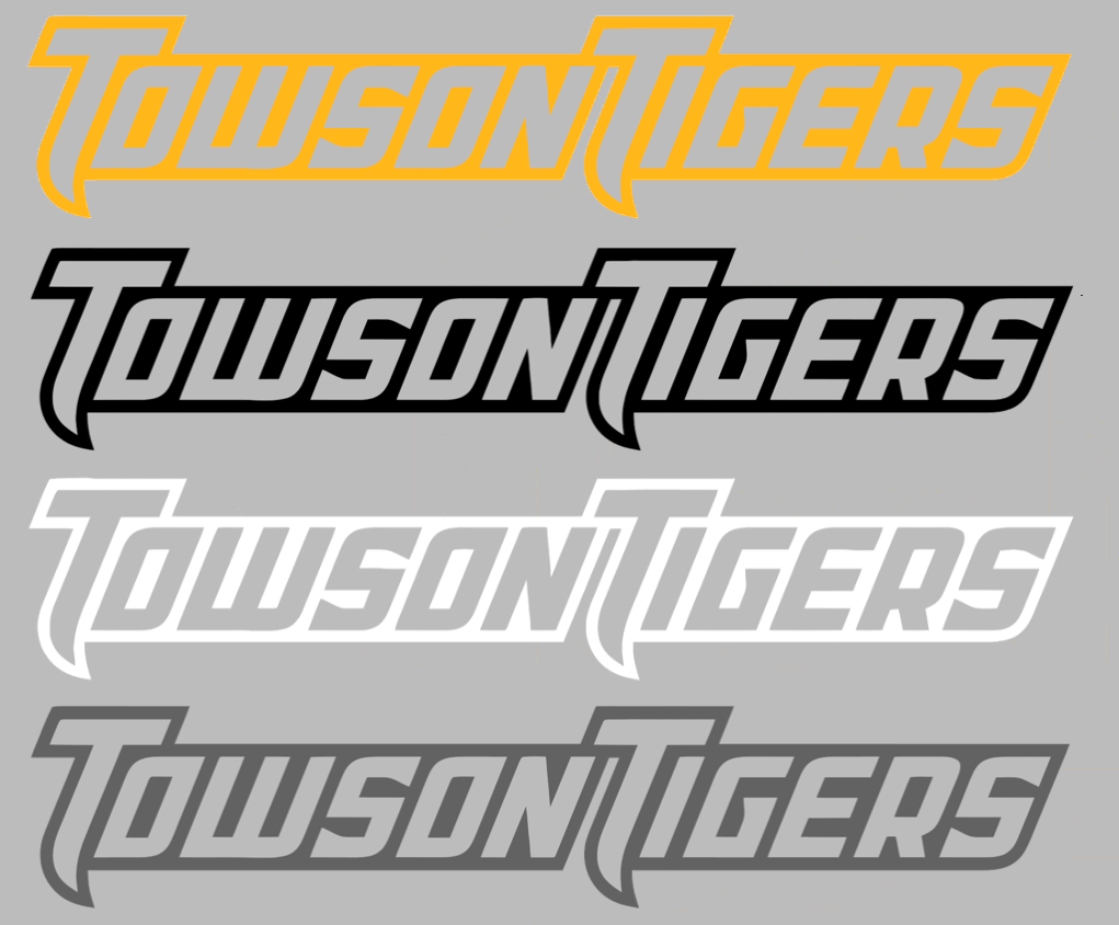 Towson Tigers Team Name Logo Premium DieCut Vinyl Decal PICK COLOR & SIZE