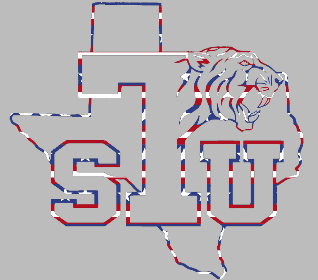 Texas Southern Tigers Team Logo Stars & Stripes USA American Flag Vinyl Decal PICK SIZE