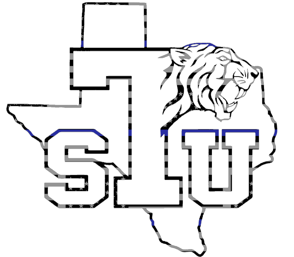 Texas Southern Tigers Team Logo Thin Blue Line American Flag Premium DieCut Vinyl Decal PICK SIZE