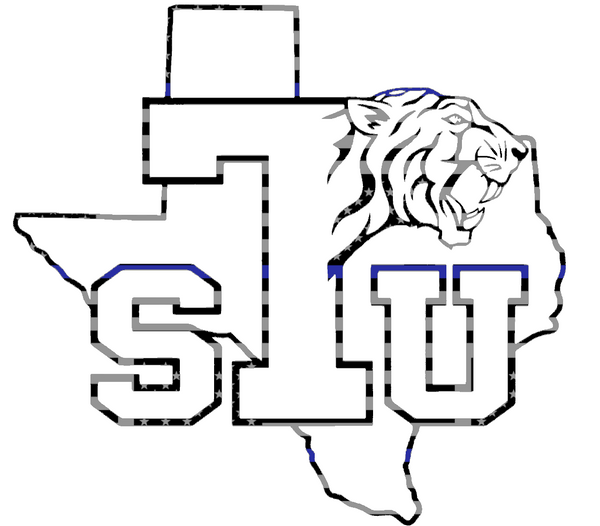 Texas Southern Tigers Team Logo Thin Blue Line American Flag Premium DieCut Vinyl Decal PICK SIZE