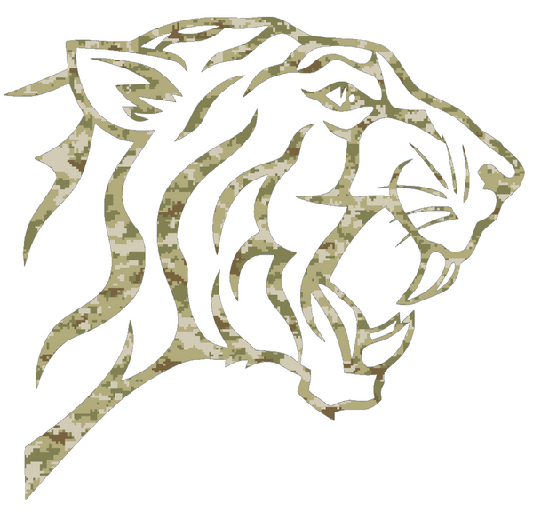 Texas Southern Tigers Mascot Logo Salute to Service Camouflage Camo Vinyl Decal PICK SIZE